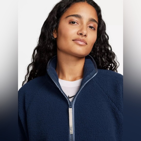 NWT! WOMEN'S NIKE SPORTSWEAR HIGH-PILE SHERPA JACKETS, DIFFUSED BLUE Size XL - Picture 4 of 16